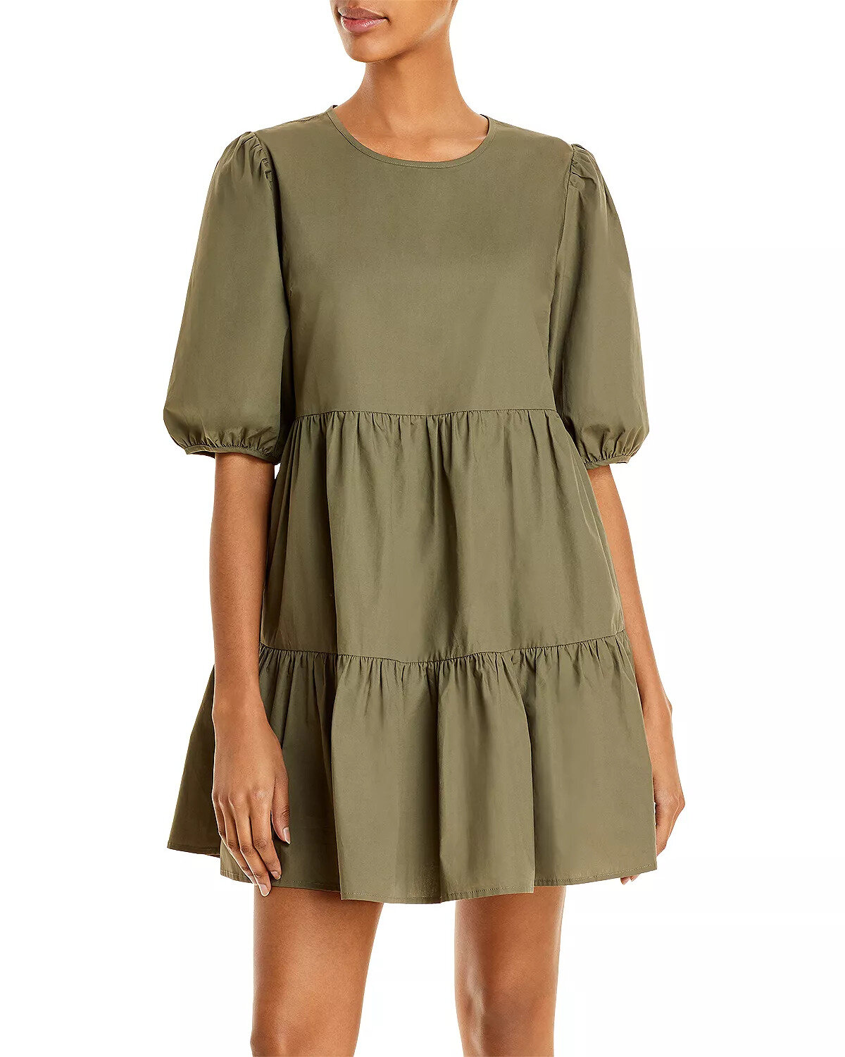 AQUA Poplin Mini Dress - Bloomindales (Olive).jpg