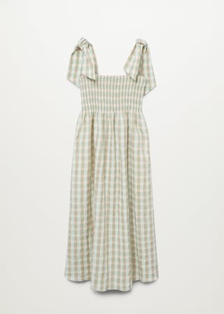 Aqua green checked dress - Mango.jpeg