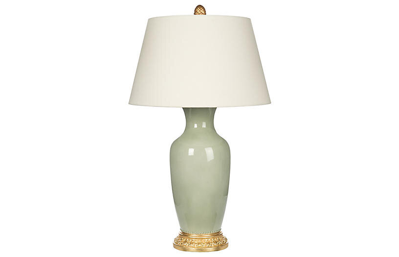 Aventine Table Lamp, Celadon:Gold - One Kings Lane.jpeg