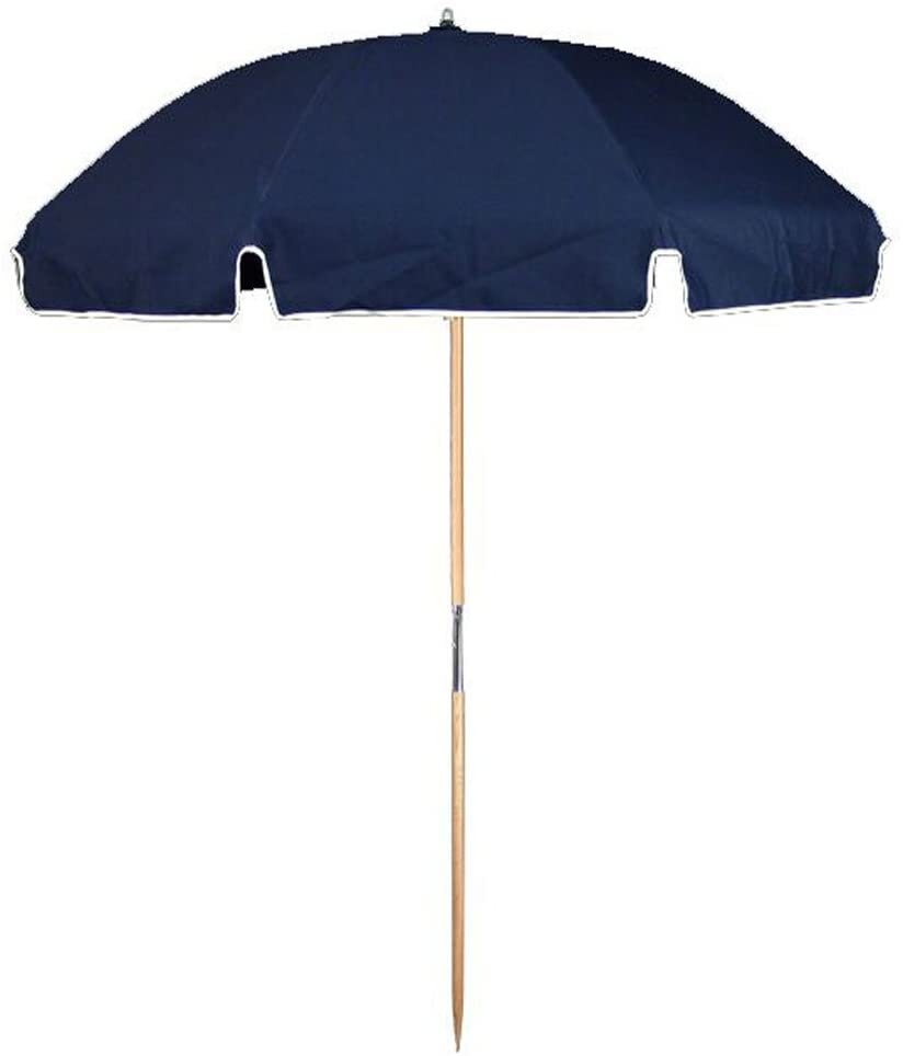 Beach Umbrella with Ashwood Pole, Olefin Fabric, Carry Bag, Air Vent (Dark Blue)- Amazon.jpg
