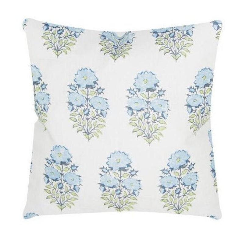Lisa Fine Mughal Flower Pillow Cover in Monsoon :: Designer Flower Pillow :: Blue Throw Pillows :: Farmhouse Pillow Cover - Etsy.jpg