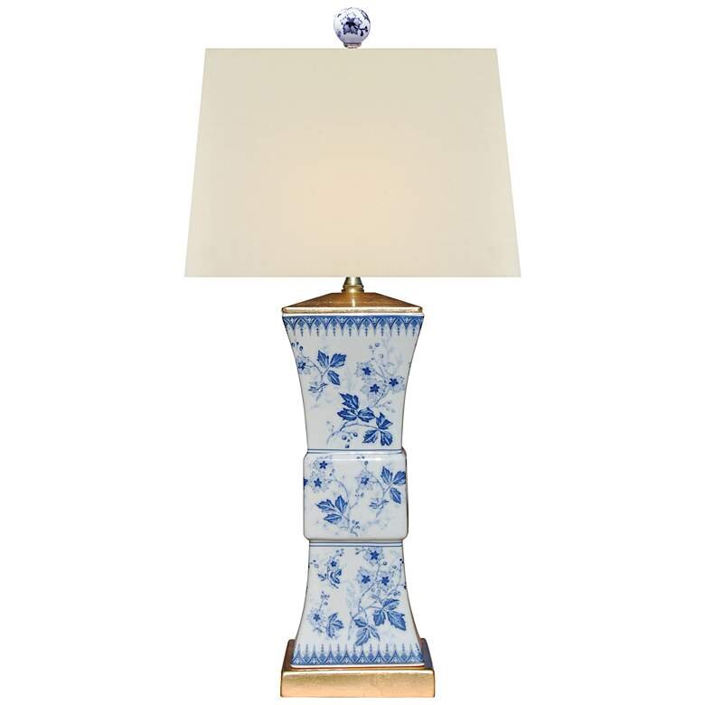 Orem Blue and White Porcelain Floral Square Vase Table Lamp - Lamps Plus.jpeg