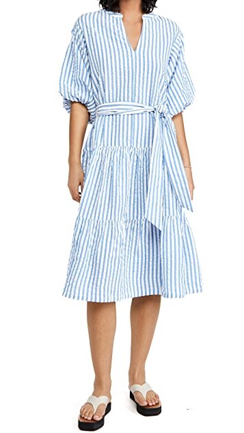 Blue and White Striped Dress - Roller Rabbit