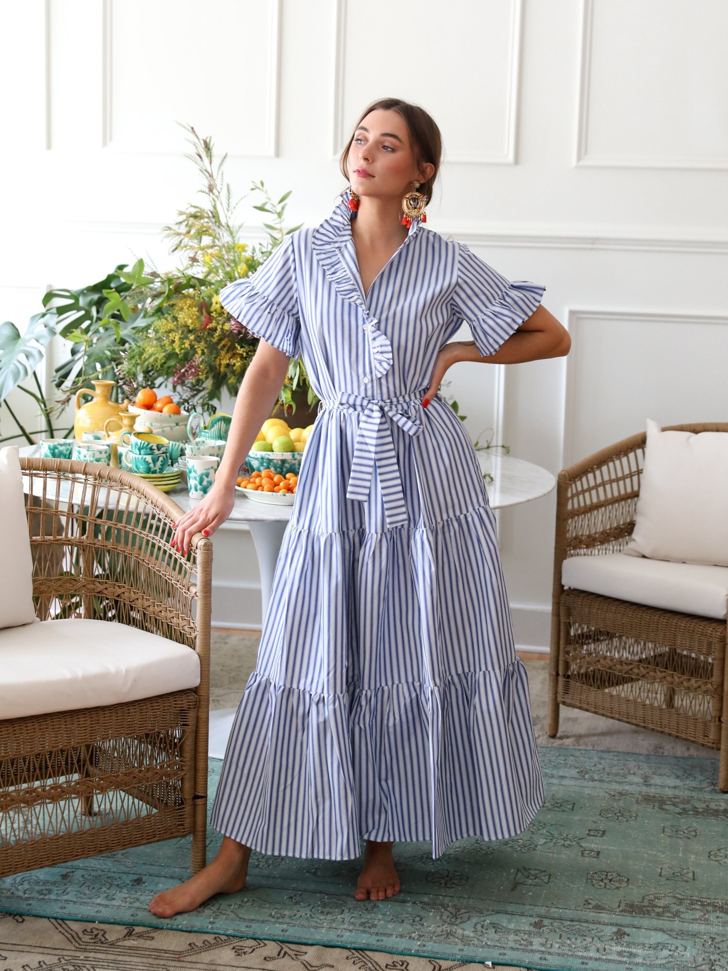 Victoria Dress in Blue Stripe - Mille - Shop Mille.jpeg