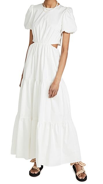 White Dress with Cut-out Sides - WAYF