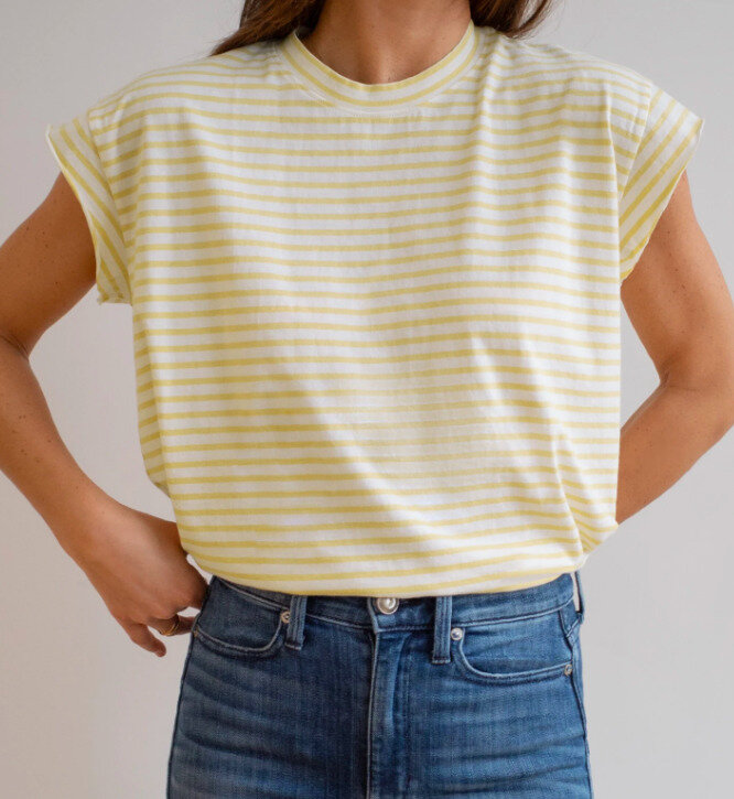 Yellow-striped oversized t-shirt - AYR.jpg