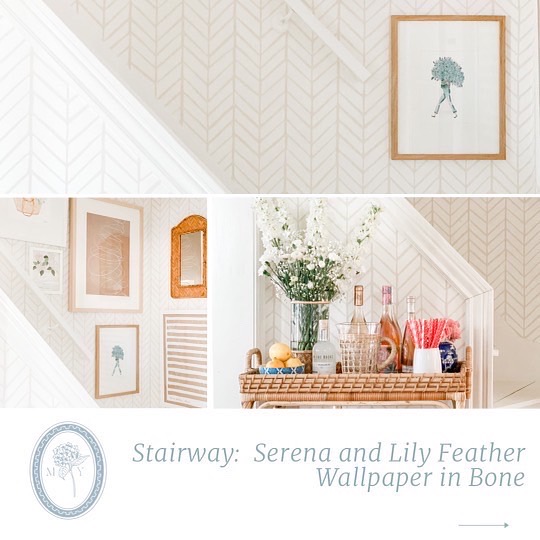 One Double Roll Serena And Lily French Blue Feather Wallpaper  eBay