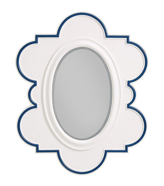 Beautiful blue and white scallop mirror