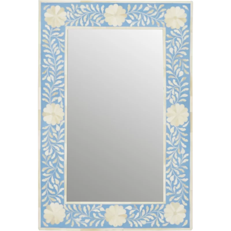 Beautiful blue and white floral mirror