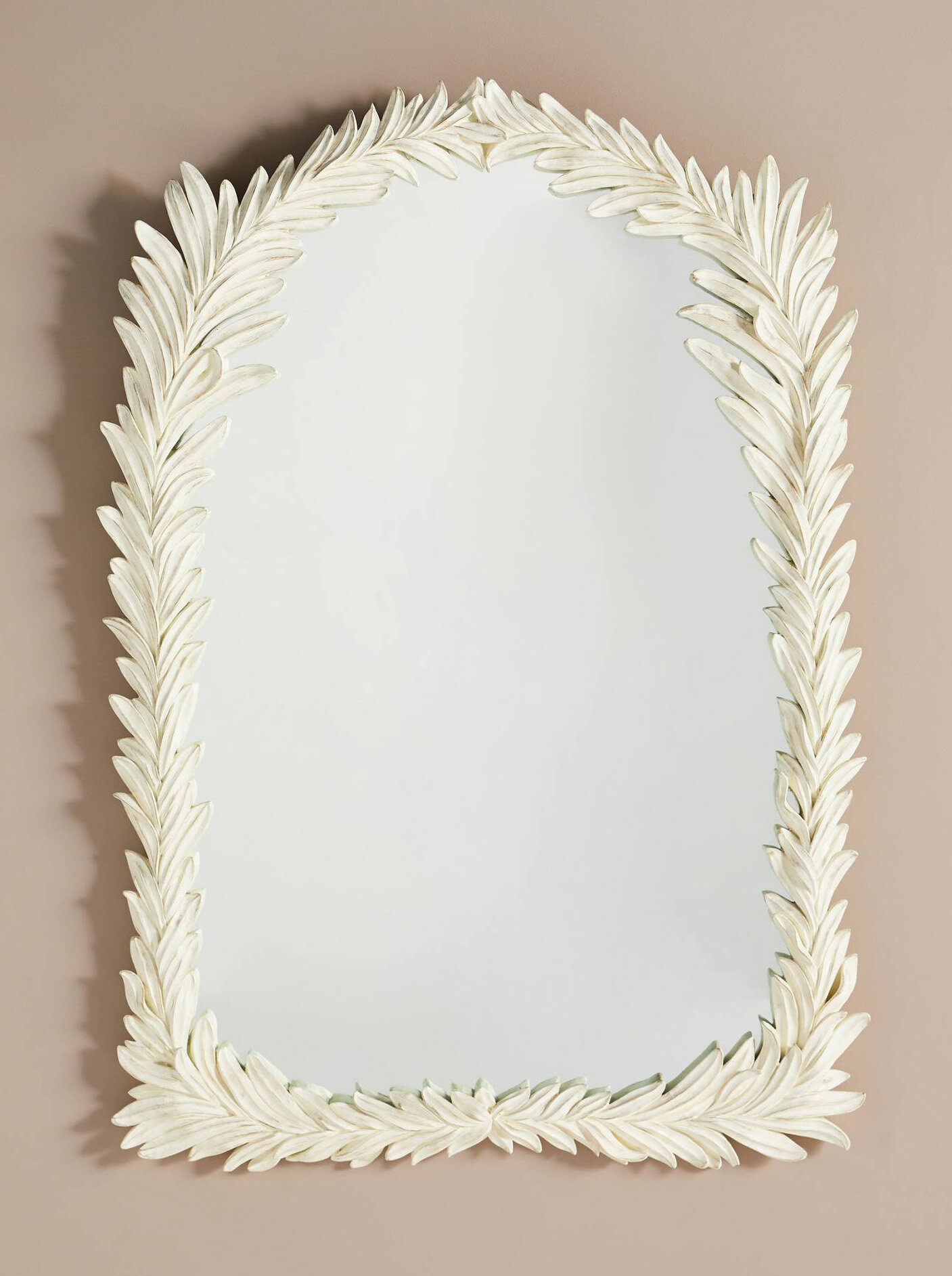 Beautiful white leaf mirror