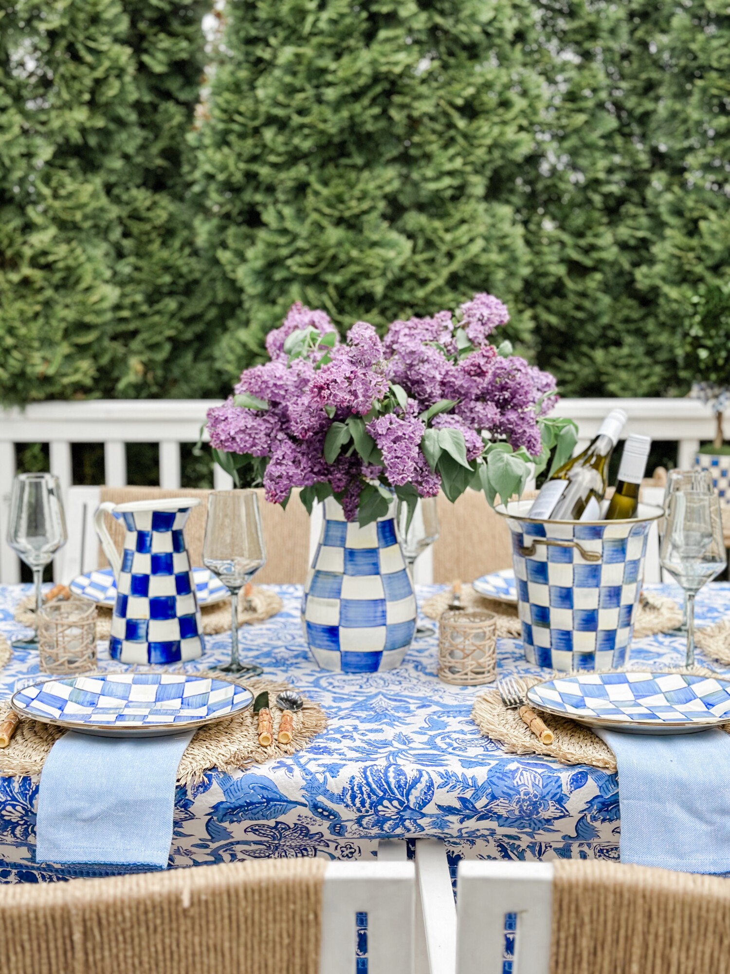 MacKenzie Childs Royal Check Collection Outdoor