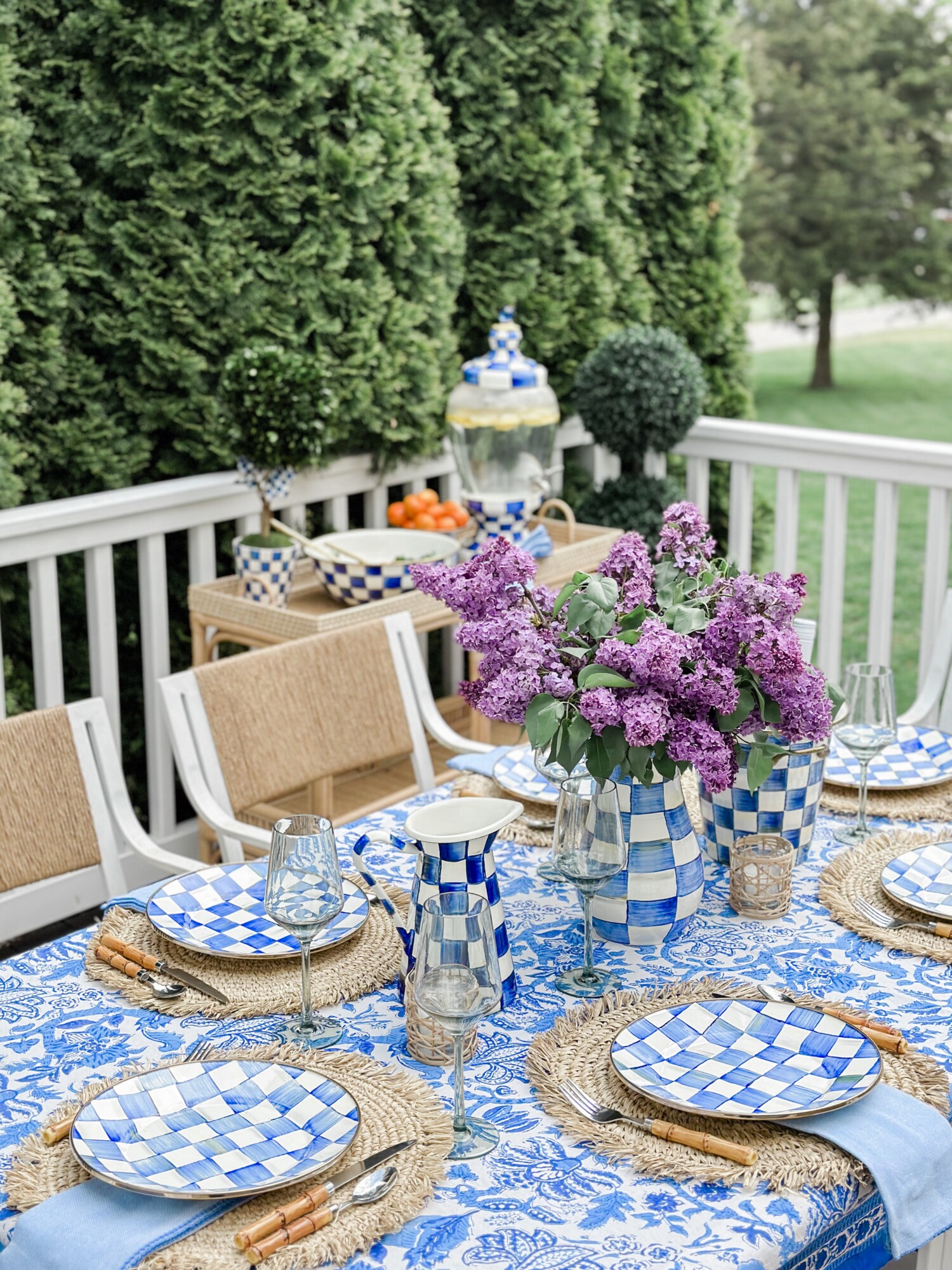 MacKenzie Childs Royal Check Collection Place Settings